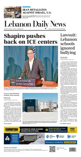 Cover of Lebanon Daily News
