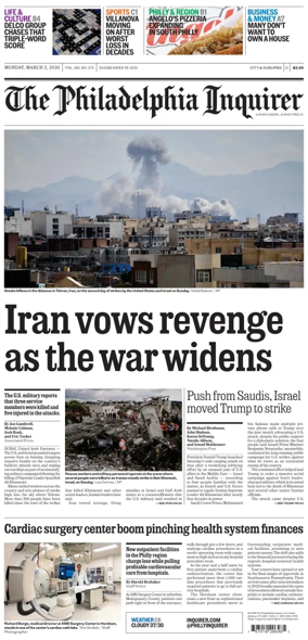 Cover of The Philadelphia Inquirer (South Jersey edition)