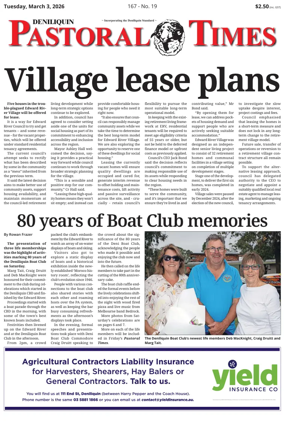 Cover of Deniliquin Pastoral Times