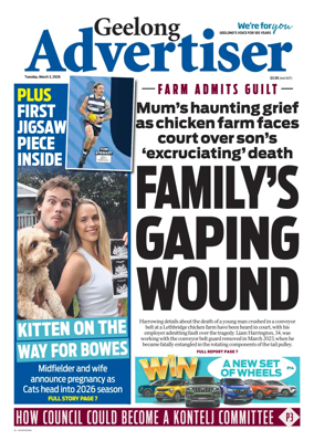 Cover of Geelong Advertiser