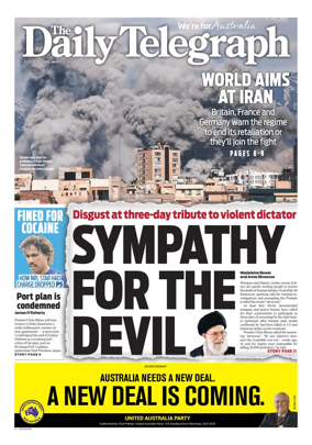 Cover of The Daily Telegraph (Sydney)