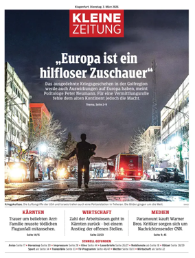 Cover of Kleine Zeitung Kaernten