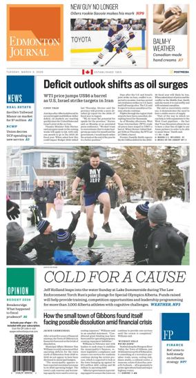Cover of Edmonton Journal