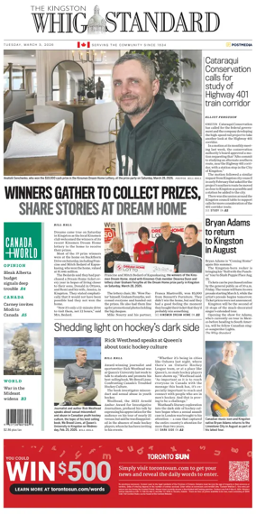 Cover of Kingston Whig-Standard