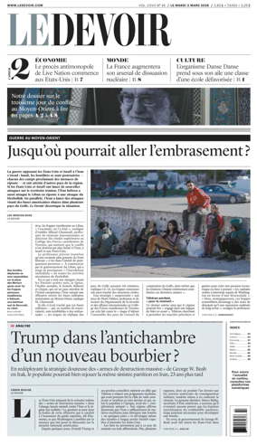 Cover of Le Devoir