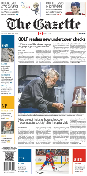 Cover of Montreal Gazette