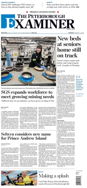 Cover of The Peterborough Examiner