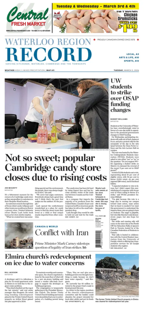 Cover of Waterloo Region Record