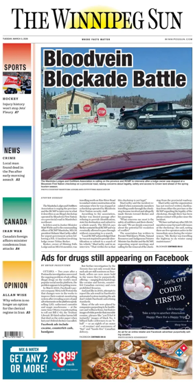 Cover of Winnipeg Sun