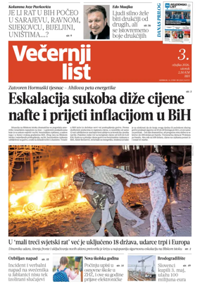 Cover of Vecernji list BiH