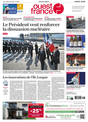 Cover of Ouest France (Angers / Segre)