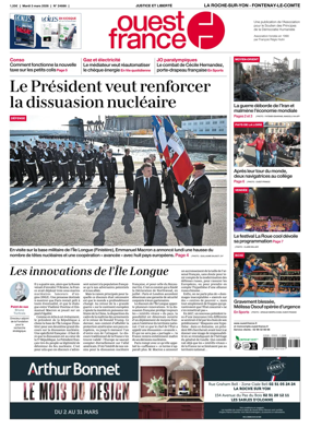 Cover of Ouest France (La Roche-sur-Yon - Fontenay-le-Comte)