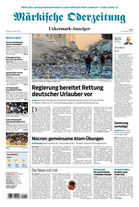 Cover of Markische Oderzeitung Uckermarkanzeiger