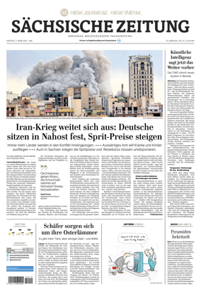 Cover of Sachsische Zeitung (Dresden)