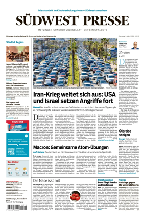 Cover of Sudwest Presse - Metzinger Uracher Volksblatt - Der Ermstalbote