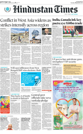 Cover of Hindustan Times (East UP)