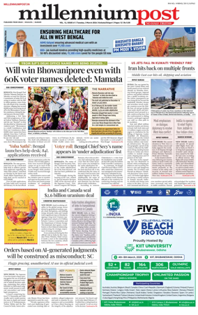 Cover of Millennium Post (Kolkata)