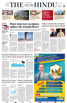 Cover of The Hindu (Hyderabad)