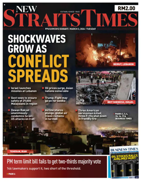 Cover of New Straits Times