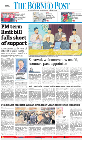 Cover of The Borneo Post (Sarawak)