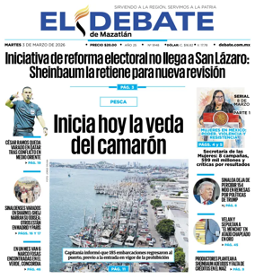 Cover of El Debate de Mazatlan
