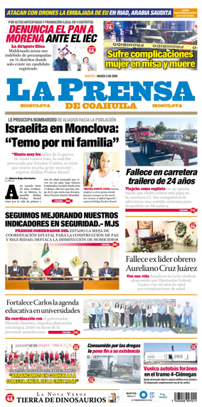 Cover of La Prensa de Coahuila