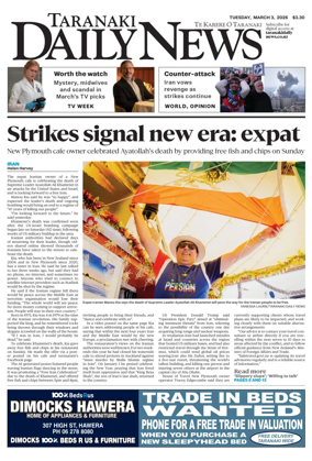 Cover of Taranaki Daily News