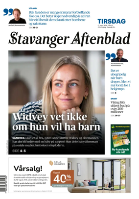 Cover of Stavanger Aftenblad