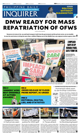 Cover of Philippine Daily Inquirer