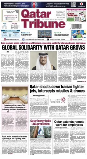 Cover of Qatar Tribune