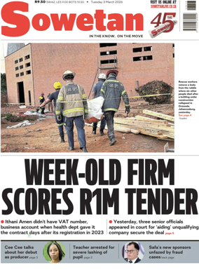 Cover of Sowetan
