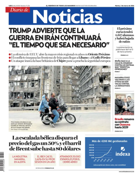 Cover of Diario de Noticias (Spain)