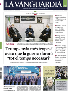Cover of La Vanguardia (Catalonia - 1st edition)