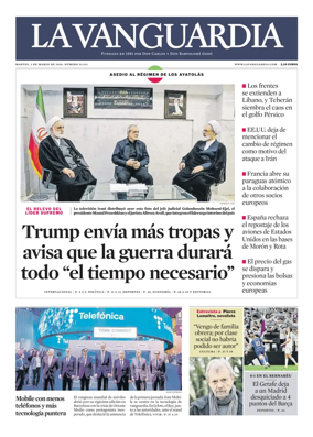 Cover of La Vanguardia