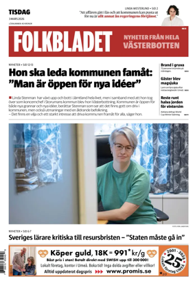 Cover of Folkbladet Vasterbotten