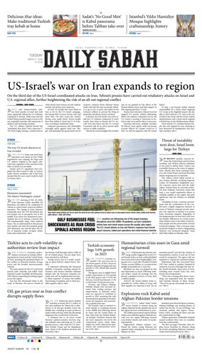 Cover of Daily Sabah (Turkey)