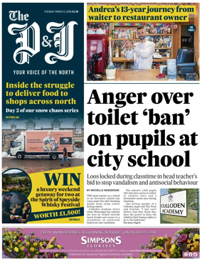 Cover of The Press and Journal (Inverness Highlands and Islands)