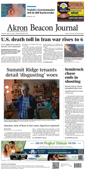 Cover of Akron Beacon Journal