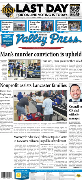 Cover of Antelope Valley Press