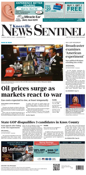 Cover of Knoxville News Sentinel