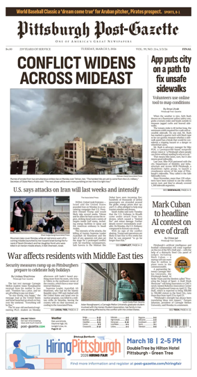 Cover of Pittsburgh Post-Gazette