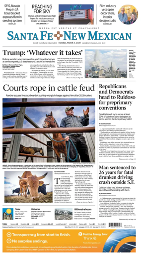 Cover of Santa Fe New Mexican