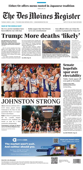 Cover of The Des Moines Register