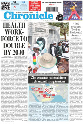 Cover of Chronicle (Zimbabwe)