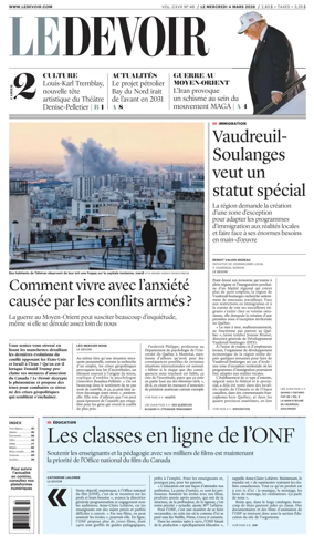 Cover of Le Devoir