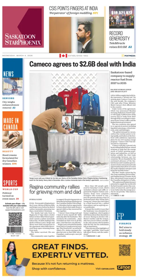 Cover of Saskatoon StarPhoenix