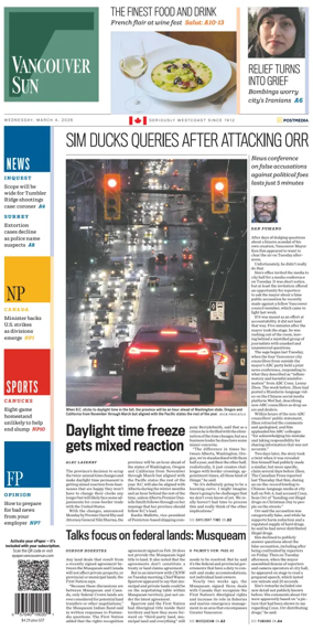 Cover of Vancouver Sun