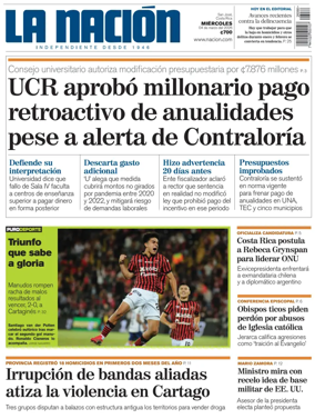 Cover of La Nacion (Costa Rica)