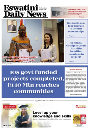 Cover of Eswatini Daily News