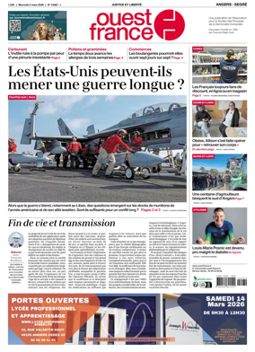 Cover of Ouest France (Angers / Segre)